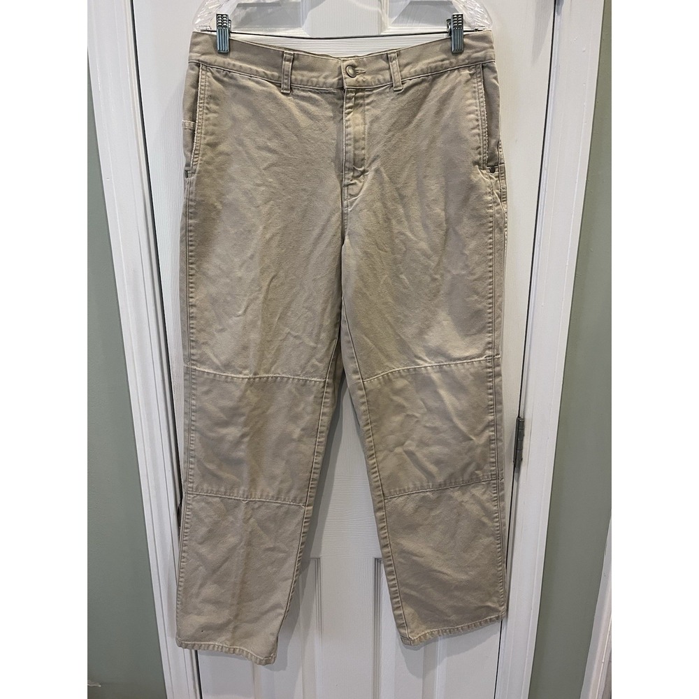 Patagonia Men's Double Knee Shop Pants 34x30 Organic Cotton Canvas 56337 Khaki - Picture 1 of 12